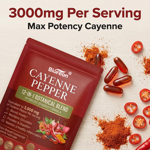 Cápsulas de Pimienta de Cayena Orgánica con Certificación Halal, Extracto Herbal Natural, Suplemento de Capsicum, Equilibrio Digestivo, Nuevo - Product Image 2