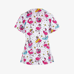 Bestex Custom Womens Doctor Scrubs Top stampato infermieristica <span class=keywords><strong>lavoro</strong></span> Scrub Top Skull stampato Medical Scrubs uniformi set - Product Image 4