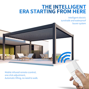 Pergola en aluminium WishOutdoor avec lames inclinables motorisées, télécommande, éclairage LED, cadre thermolaqué - Personnalisable pour <span class=keywords><strong>terrasse</strong></span> - Product Image 4