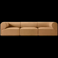 Canapé d'angle Chesterfield moderne en cuir véritable, multifonctionnel, pour salon, 3 places, accoudoirs incurvés, taille Queen, 115 cm de large