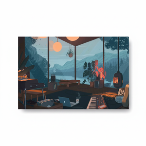 Modern City View Lo-fi Anime Room Printed Canvas Art,<b>WRAPPED</b> CANVAS - Product Image 2