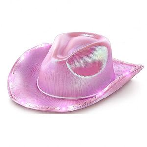 Nuevo Sombrero de Vaquero Morado Colorido para Fiesta de Carnaval de Halloween con Luz, Modelo de Sombrero Láser Rosa de Estilo Occidental Colorido con Efecto de Ilusión - Product Image 2