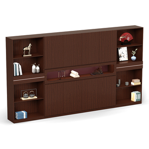 Hiện đại sang trọng văn phòng Tủ hồ sơ với màu đỏ hạt gỗ Kệ sách lưu trữ ngăn kéo dẫn ánh sáng Bảng điều chỉnh phong cách cho hội thảo sử dụng - Product Image 2