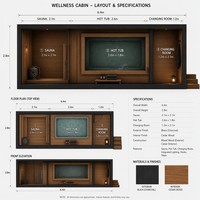 Cabine de bien-être extérieure 3-en-1 : sauna, hammam, piscine à eau chaude, vestiaire, intérieur en cèdre rouge premium, écologique, solaire