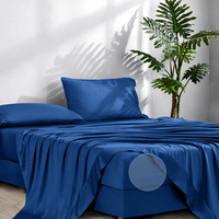 Ensemble de housse de couette en coton 100% pour lit queen size, 200TC, satiné, écologique, doux, luxueux, qualité hôtel 5 étoiles, respirant, bleu foncé