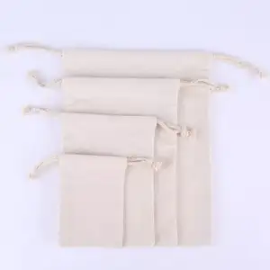 Bolsa de algodão do algodão do reciclado personalizado eco friendly bolsa de cordão para as bolsas