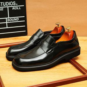Custom Brand Men's Office Career <b>Boots</b> Thick Bottom Zhong Bang Work Wear Lace-Up Closure. Breathable Lightweight Anti-Slip - Product Image 4