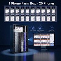 Armoire de contrôle de groupe téléphonique 20 baies 64 Go RAM/4 Go ROM pour opération matricielle KOL, optimisation de l'engagement des fans, compatible S8/S9/S10/ZFlip