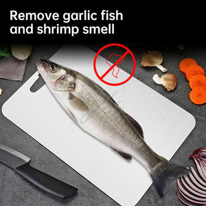 Ensemble de 3 planches <span class=keywords><strong>à</strong></span> <span class=keywords><strong>découper</strong></span> rectangulaires en acier inoxydable de haute qualité en titane pur Ensemble de 3 pour cuisine restaurant Nouveau - Product Image 3