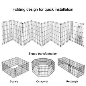 Recinto per Animali Domestici Solid Classics, Recinzione in Metallo Traspirante per Cani e Piccoli Animali, Pieghevole con Chiusura a Bottone per Uso Esterno - Product Image 2