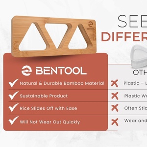 Molde japonés de madera para <span class=keywords><strong>Sushi</strong></span>, triángulo amor, cocina DIY, rollo de arroz y verduras, herramienta de fabricación Bento, marco de molde de madera maciza - Product Image 2