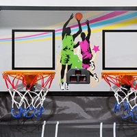 Machine de tir au basket-ball électronique à pointage automatique pour adultes et enfants, pliable, double jeu de tir, support de ballon noir, Chine