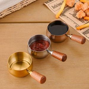 <b>Measuring</b> Set Gold 304 Stainless Steel <b>Measuring</b> Cups and <b>Spoons</b> Set with Wood Handle for <b>Measuring</b> Baking - Product Image 2