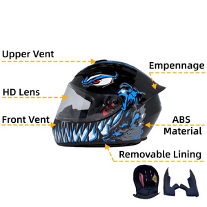 Cascos de Motocicleta al Por Mayor, Casco con Lente <span class=keywords><strong>HD</strong></span>, Forro Extraíble, Accesorios para Motocicleta de Fábrica - Product Image 3