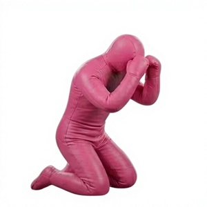 PROFIT SPORTS Mannequin de boxe rose en PU, rempli de sable, durable, 25 kg, équipement d'entraînement pour adultes, MMA, grappling, entraînement au sol, lutte - Product Image 1