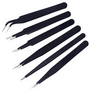 Kit de Belleza Profesional Jiyo Surgical Company, Pinzas para Cejas de Acero Inoxidable con Punta Curva, Serrada y de Fibra - Product Image 1