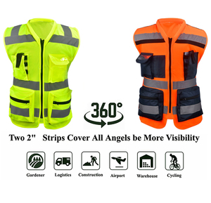 Gilet <span class=keywords><strong>de</strong></span> sécurité réfléchissant léger, haute visibilité, respirant, en maille, pour la sécurité routière - Product Image 5