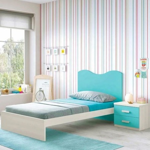 NOVA 21ETAD004 lit de couchage pour jeunes enfants, ensemble complet de lits en bois, ensembles de meubles de <span class=keywords><strong>chambre</strong></span> d'enfants bleu clair - Product Image 2