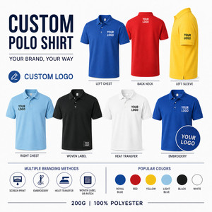 เสื้อโปโลพรีเมียมแบบยูนิเซ็กซ์ สกรีนโลโก้ได้ตามต้องการ รับผลิตเสื้อทีมกอล์ฟ ขายส่ง ไซส์ S-4XL หลายสี กรมท่า แดง - Product Image 2