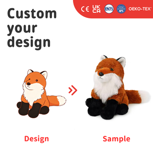 Peluche de zorro personalizado, realista, suave, con cola grande y esponjosa, ojos expresivos, hecho a mano, regalo acogedor de otoño para el hogar y el dormitorio - Product Image 1