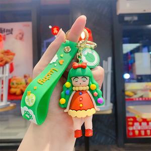 LLavero de Navidad de dibujos animados para chica, bolsa de goma 3d, colgante pequeño, regalo, venta al por mayor - Product Image 4