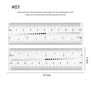 Fournitures d'ongles professionnelles outils portables Transparent PVC strass doux presse sur les pointes d'ongles règle de <span class=keywords><strong>mesure</strong></span> - Product Image 3