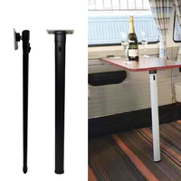 1 pièce de pied de table pliable pour camping-car, accessoires de modification de camping-car en noir et argent