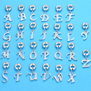 Colgante de Plata de Ley 925 con <span class=keywords><strong>Letra</strong></span> Inicial <span class=keywords><strong>L</strong></span>, Personalizado con Alfabeto y Circonitas, para Pulseras DIY - Product Image 2