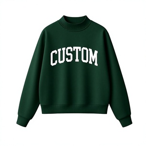 เสื้อสเวตเชิ้ตผู้หญิงคอเต่าถักจากผ้าฝ้ายออร์แกนิก ราคาขายส่ง พร้อมพิมพ์โลโก้ตามสั่ง ผ้าฟลีซ สำหรับฤดูร้อน/ฤดูใบไม้ร่วง - Product Image 1