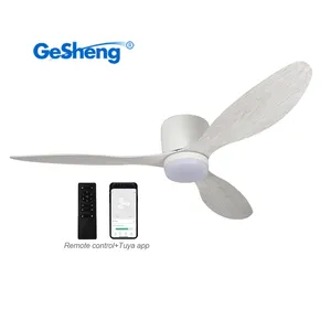 Modern vintage 52 inch 3 abs blades dc remote control silent smart tuya app wifi ceiling fan manufacturer in china