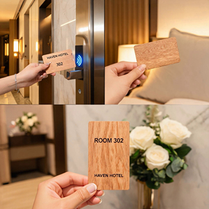 Carte d'accès RFID en bois pour chambre d'hôtel, NTAG213 13,56 MHz - Product Image 2
