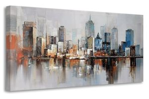 Abstract Hand-painted Textured Acrylic Digital Printing <b>Canvas</b> Decorative <b>Framed</b> Modern Arts for home decor and gallery - Product Image 3