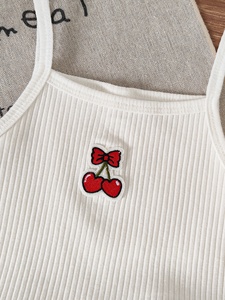 Completo estivo da bambina in 2 pezzi, top a costine e gonna in denim con volant, set di abbigliamento casual - Product Image 4