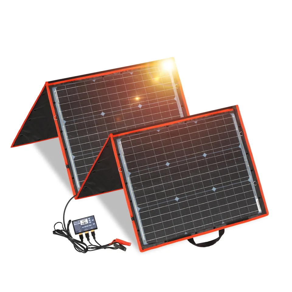 DOKIO 160W Portable <strong>Solar</strong> <strong>Panel</strong> <strong>12V</strong> <strong>Solar</strong> <strong>Battery</strong> for Home/Car/Boat Foldable <strong>Solar</strong> <strong>Panel</strong> 150w Monocrystalline