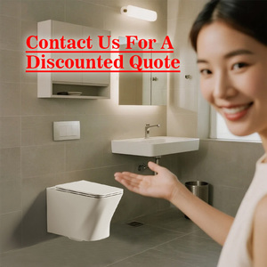 Wc salle de bain européenne cuvette murale en céramique noir mat gris toilette suspendue sans monture avec miroir intelligent <span class=keywords><strong>lavabo</strong></span> évier - Product Image 6