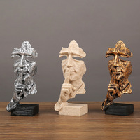 Statuette en résine moderne et créative, buste abstrait silencieux, geste 'Shh', pour décoration de table intérieure