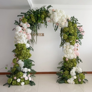 Fleurs <span class=keywords><strong>en</strong></span> soie rouges, arrangements floraux d'hortensias verts pour douche nuptiale, centre de table, fleurs blanches pour arches de mariage pour cérémonie - Product Image 6