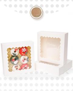 Caja para Pasteles con Ventana y Apertura Automática, 9x9x2.5 Pulgadas, Cajas <span class=keywords><strong>Blancas</strong></span> para Pastelería, para Galletas, Pasteles, Donuts y Dulces - Product Image 6