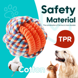 En popüler tüm satış TPR pamuk halat köpek topu oyuncaklar dayanıklı köpek topu oyuncak yüksek kalite çiğnemek pet oyuncaklar top - Product Image 2