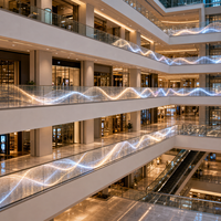 Écran LED transparent pour la publicité sur les balustrades en verre des centres commerciaux