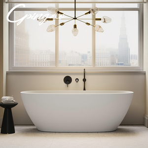 Artificial Stone Freestanding <strong>Japanese</strong> <strong>Soak</strong> Bath <strong>Tub</strong> with Custom Matte Finish for Bathroom Brands Distributors and Project Order - Product Image 1