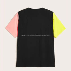 T-shirt de haute qualité 2026, T-shirt imprimé DTG, uni, sans marque, T-shirts oversize pour hommes avec manches de différentes couleurs - Product Image 2