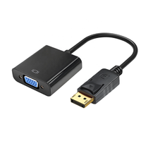 Adaptateur DP vers VGA, Mâle vers Femelle 1080P (DP) Source vers Affichage VGA pour Ordinateur, Projecteur, Moniteur