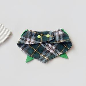<span class=keywords><strong>Bandana</strong></span> triangulaire à carreaux verts avec nœud papillon pour chiens et chats – Accessoire de cou mignon et tendance - Product Image 6