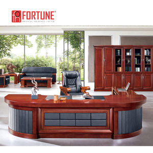 Scrivanie Direzionali in Legno <span class=keywords><strong>Rosso</strong></span> di Alta Qualità, Stile Europeo, con Rivestimento in Pelle - Product Image 4