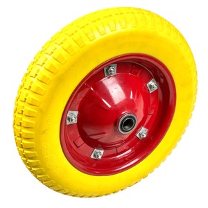 Roue en mousse PU 3.50-8, pneu plein anti-crevaison, pour <span class=keywords><strong>brouette</strong></span> avec axe complet, pour chariot de ferme et de jardin - Product Image 3