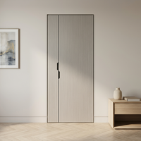 Porte coulissante moderne en MDF, séparateur d'espace intérieur peu encombrant, porte coulissante à panneau plat sur mesure pour appartement et maison