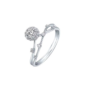 Starry Night Moissanite Ring Round Cluster Setting Engagement Women's Jewelry - Product Image 5