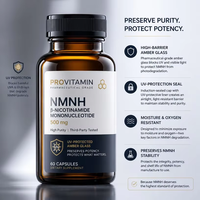 Capsules Premium Longevity NMNH 500mg, complément anti-âge NAD+, certifié Halal, pureté 99%, soutien immunitaire, services OEM