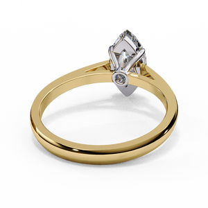 Bague de fiançailles pour femme en or massif 18 carats avec diamant de laboratoire taille brillant, certifiée IGI, plaqué rhodium, luxe, couleur D, gravure laser - Product Image 1